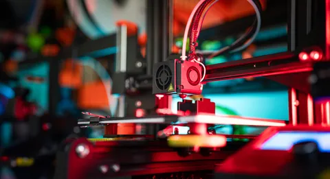A fusion deposition modeling 3D printer.