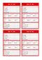 Four 5S red tags on a page