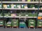 Shelves of food in a foodbank warehouse.